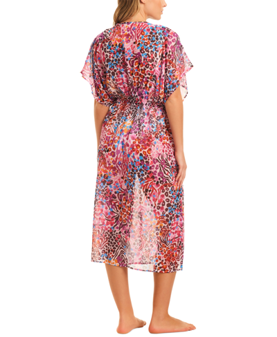 Shop Jessica Simpson Women's Abstract-print Cover-up Dress In Pink Multi