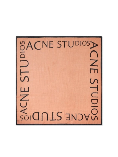 Shop Acne Studios Varbone Logo Wool Scarf In Pink