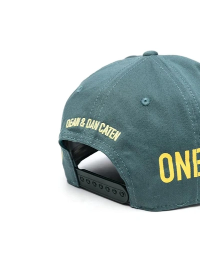 Shop Dsquared2 One Life One Planet Logo Baseball Cap In Green