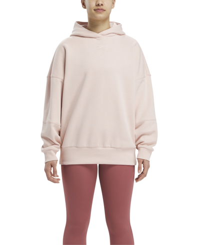 Shop Reebok Women's Lux Oversized Sweatshirt Hoodie, A Macy's Exclusive In Possibly Pink F-r