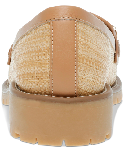 Shop Dv Dolce Vita Women's Crayn Tailored Hardware Lug Sole Loafers In Natural Raffia