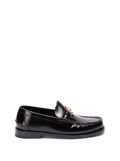Shop Versace Loafers In Black  