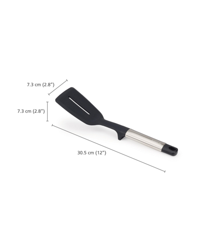 Joseph Joseph Elevate Silicone Slotted Turner With Integrated Tool Rest In Black