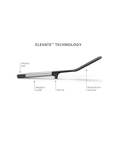 Joseph Joseph Elevate Silicone Slotted Turner With Integrated Tool Rest In Black