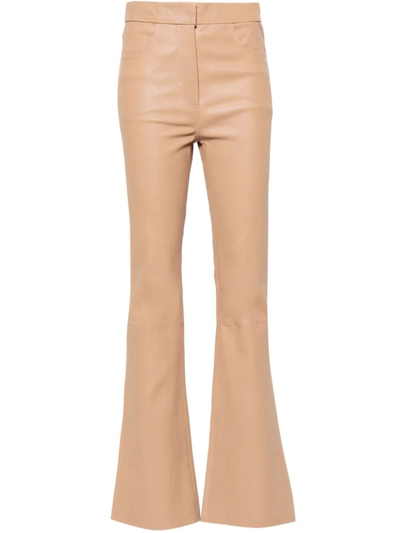 Shop Remain Leather Trousers In Brown
