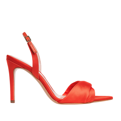 Shop Ginissima Chloe Orange Satin Sandals