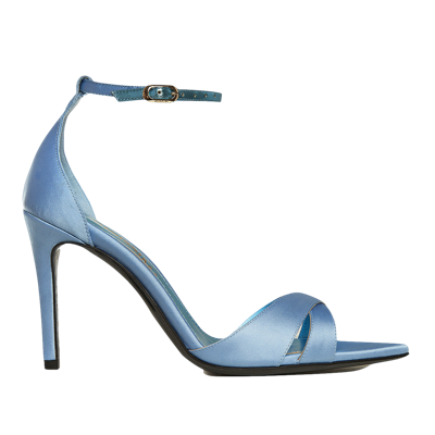 Shop Ginissima Thea Baby Blue Satin Sandals