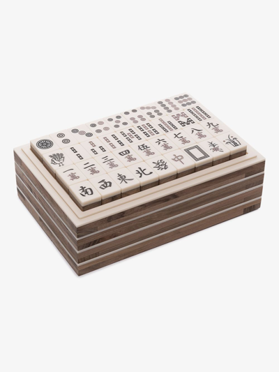 Shop Brunello Cucinelli Wooden Mahjong Set In Neutrals