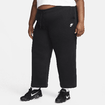Shop Nike Women's  Sportswear Club Fleece Mid-rise Wide-leg Sweatpants (plus Size) In Black