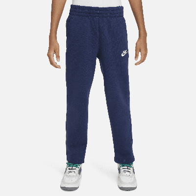 Shop Nike Sportswear Club Fleece Big Kids' Open-hem Pants In Blue