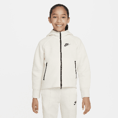 Shop Nike Sportswear Tech Fleece Big Kids' (girls') Full-zip Hoodie In Brown