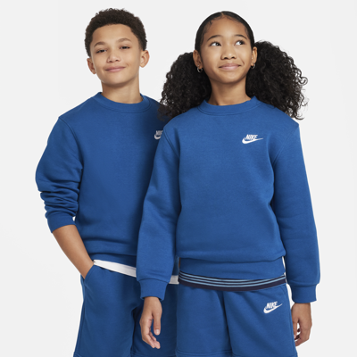 Shop Nike Sportswear Club Fleece Big Kids' Sweatshirt In Blue