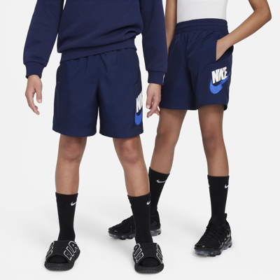 Shop Nike Sportswear Big Kids' Woven Shorts In Blue