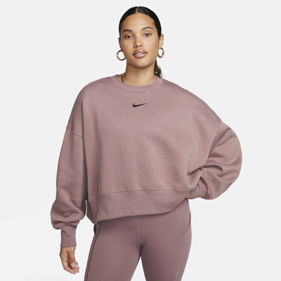 Shop Nike Women's  Sportswear Phoenix Fleece Over-oversized Crew-neck Sweatshirt In Purple