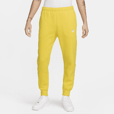 Shop Nike Men's  Sportswear Club Fleece Jogger Pants In Yellow