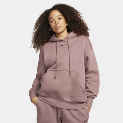 Shop Nike Women's  Sportswear Phoenix Fleece Oversized Pullover Hoodie In Purple