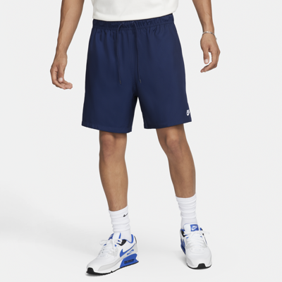 Shop Nike Men's Club Woven Flow Shorts In Blue