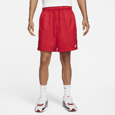 Shop Nike Men's Club Woven Flow Shorts In Red