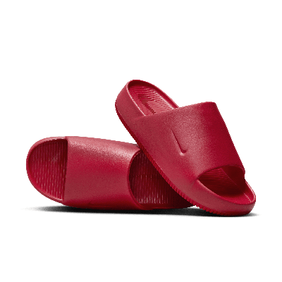 Shop Nike Men's Calm Slides In Red