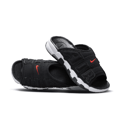 Shop Nike Men's Air More Uptempo Slides In Black
