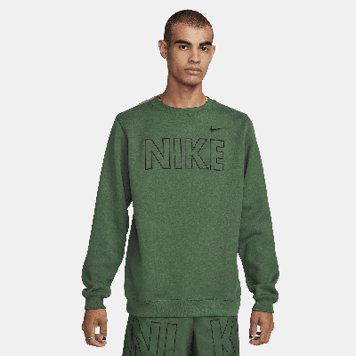 Shop Nike Men's  Sportswear Club Fleece Crew-neck Sweatshirt In Green