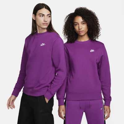 Shop Nike Men's  Sportswear Club Fleece Crew In Purple