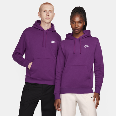 Shop Nike Men's  Sportswear Club Fleece Pullover Hoodie In Purple