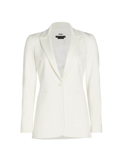 Shop Alice And Olivia Women's Breann Fitted Blazer In Off White