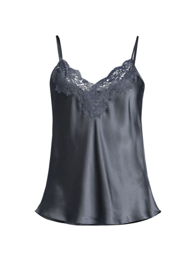 Shop Ginia Women's Lace-trim Silk Cami In India Ink