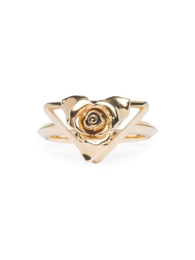 Shop Prada Women's Metal Ring In Gold