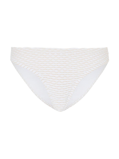 Shop Milly Women's Margot Textured Waves Bikini Bottoms In White