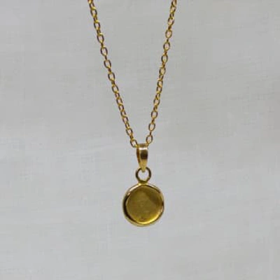 Shop Annie Mundy Dtp72 Gold Disk Necklace