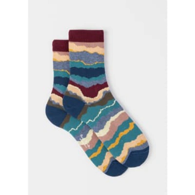 Shop Paul Smith Watercolour Stripes Socks Size: Os, Col: Multi