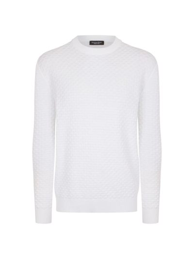 Shop Stefano Ricci Men's Knit Crewneck Sweater In White