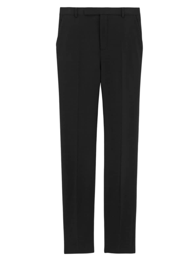 Shop Saint Laurent Men's High-waisted Pants In Faille In Black