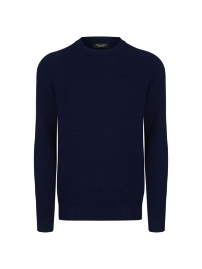 Shop Stefano Ricci Men's Knit Crewneck Sweater In Drak Blue