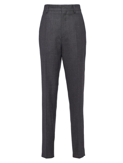 Shop Prada Men's Wool Pants In Grey