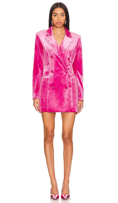 Shop Good American Velvet Exec Blazer Dress In Love Potion007