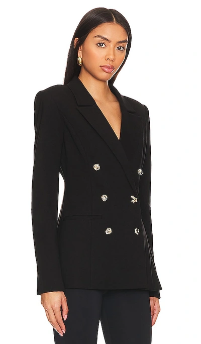 Shop Good American Double Breasted Blazer In Black001