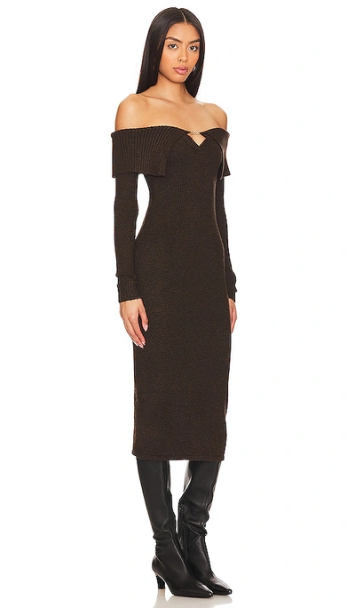 Shop Astr Lillian Sweater Dress In Brown