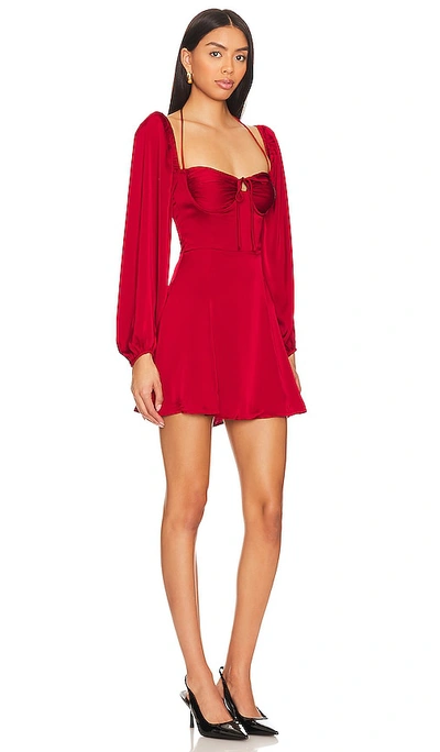 Shop Astr Vivian Dress In Deep Red