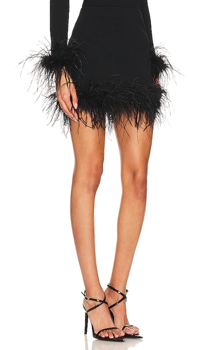 Astr The Label Keily Feather Trim Sweater Miniskirt In Black