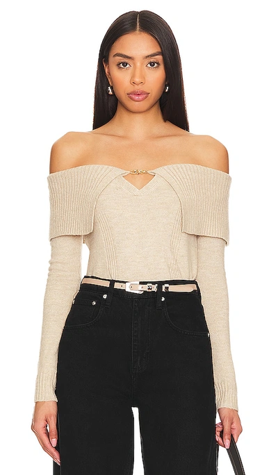 Shop Astr Zella Sweater In Taupe