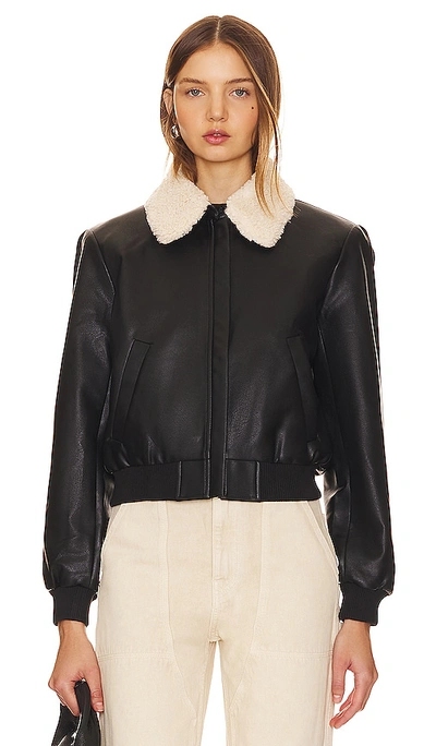 Shop Astr Trudy Faux Leather Jacket In Black