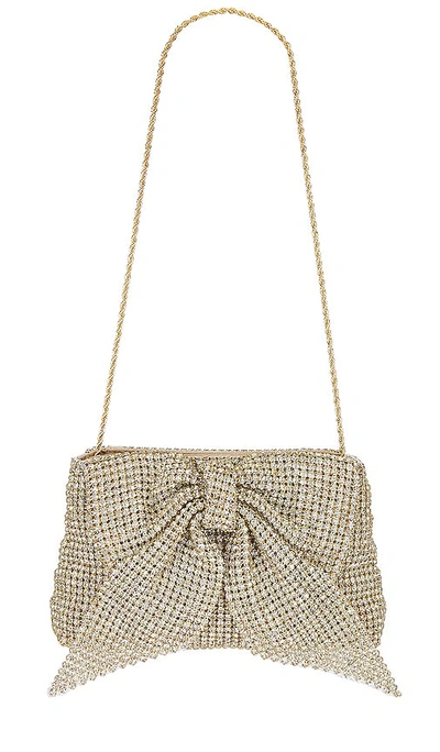 Shop Loeffler Randall Jolene Diamante Bow Clutch In Gold