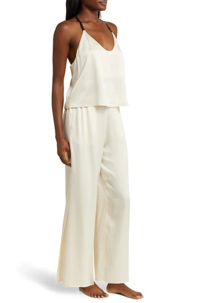 Shop Lunya Washable Mulberry Silk Pajamas In Swan White