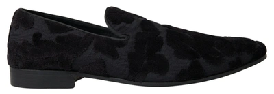Shop Dolce & Gabbana Black Brocade Loafers Formal Shoes