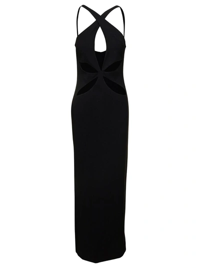 Monot Long Evening Dress Cutout Back Straps In Black