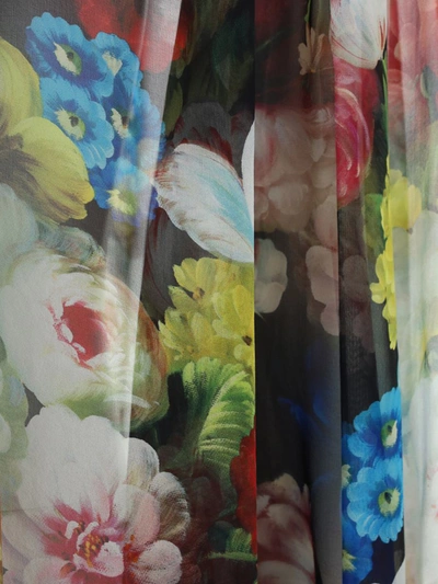 Dolce & Gabbana All-over Floral-patterned Pussy-bow Blouse In Fiore Notturno F.nero