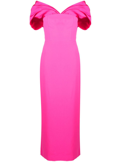 Shop Solace London Pink Dakota Off-shoulder Dress